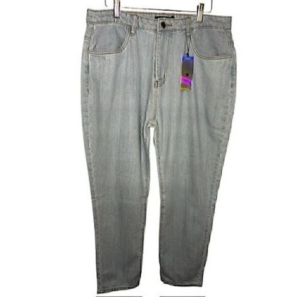 Daisy Street Denim - Daisy Street Straight High Rise Womens Light Wash Blue Denim Jeans Size XL